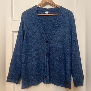 NWOT J Jill Womens Blue Heathered Button-Up 
Cardigan Sweater  - Size- XL